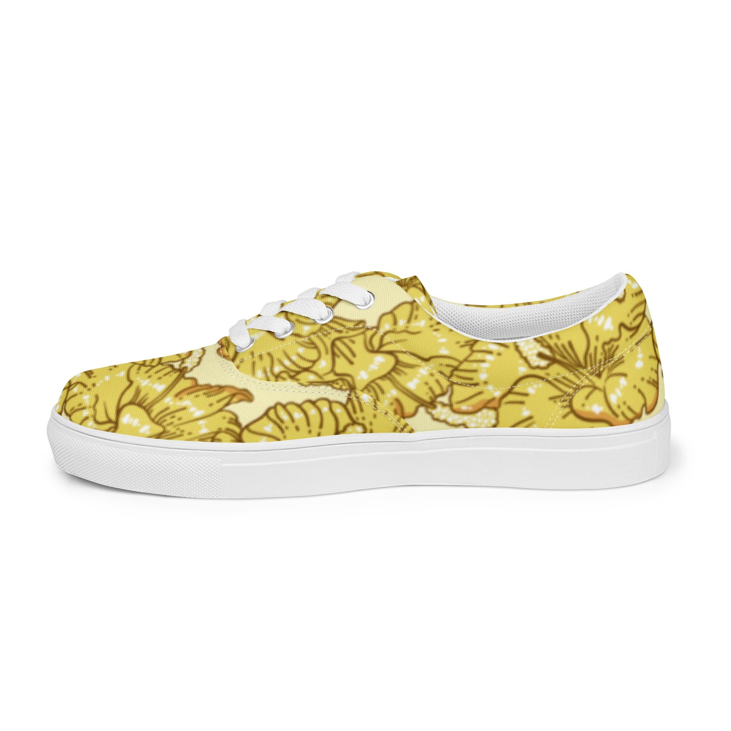 Gold Hibiscus Women’s Lace-Up Shoes