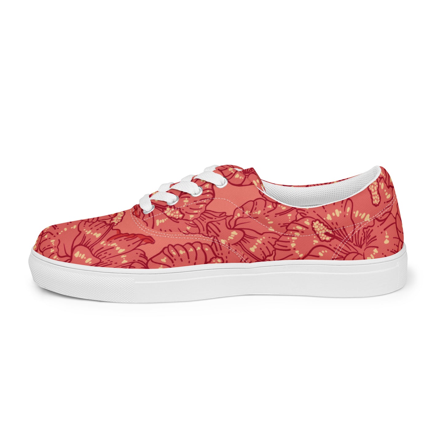 Red Hibiscus Women’s Lace-Up Shoes