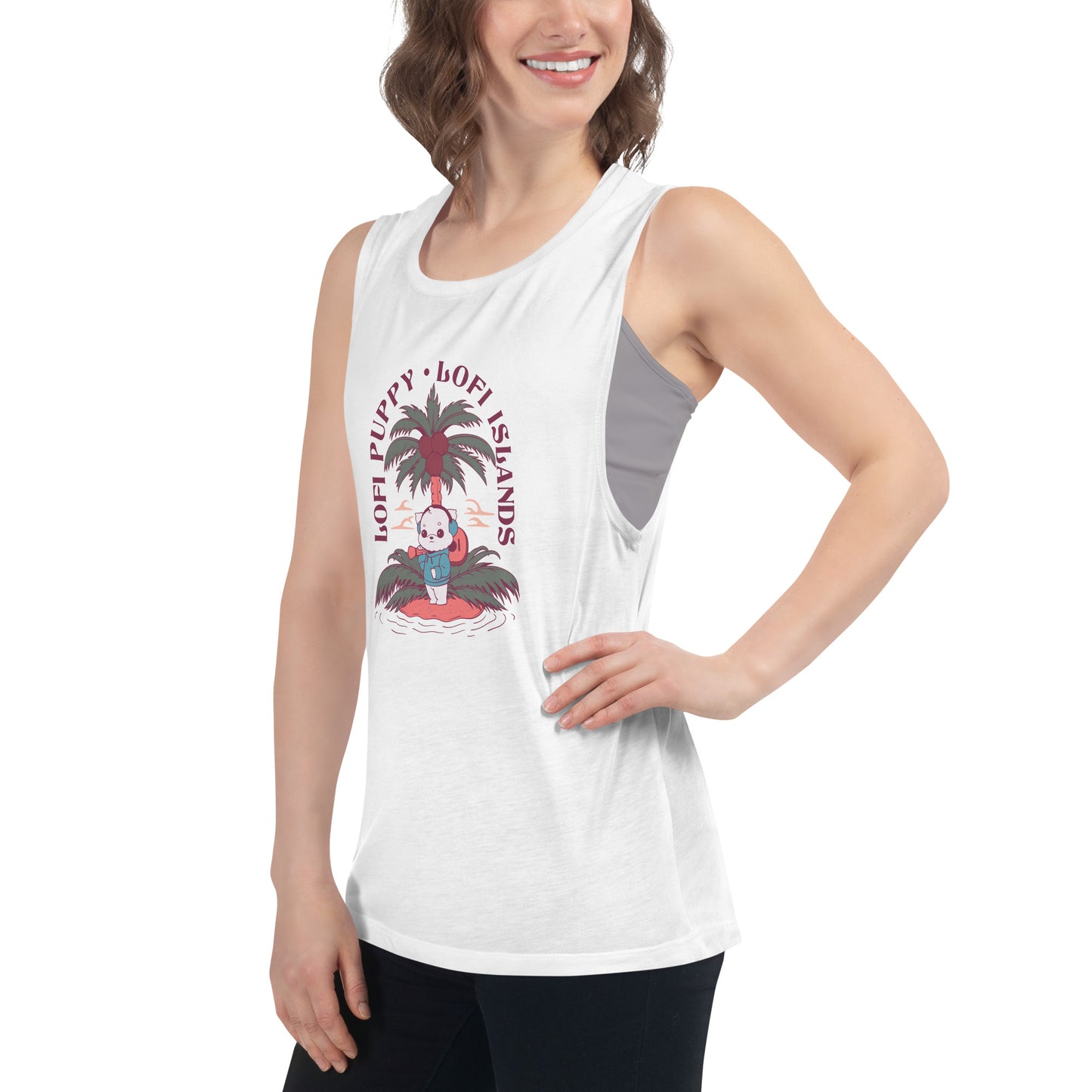 Lo-Fi Islands Puppy Ladies’ Muscle Tank