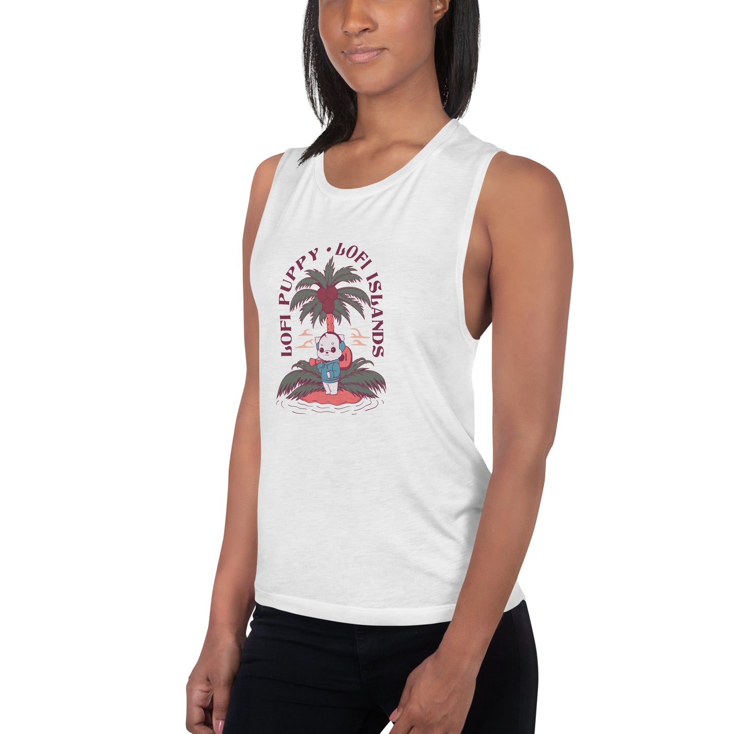 Lo-Fi Islands Puppy Ladies’ Muscle Tank