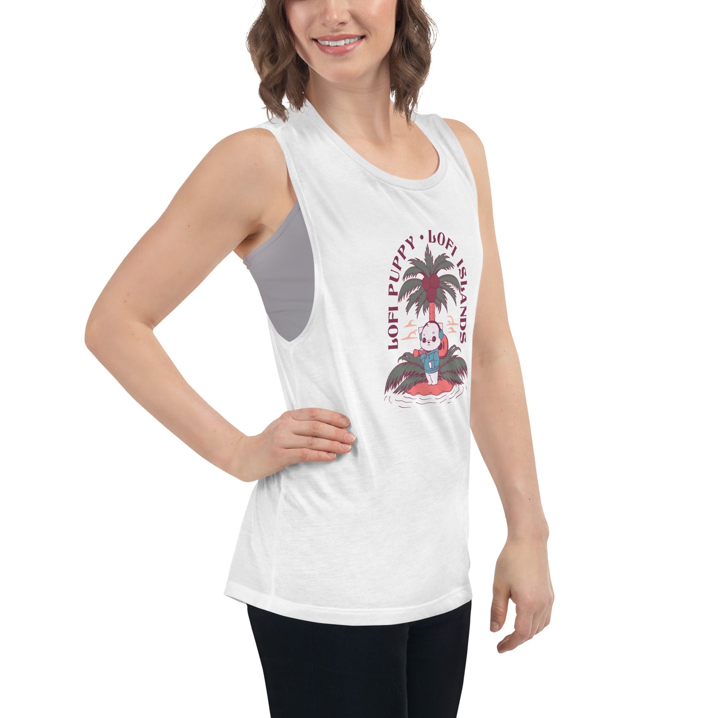 Lo-Fi Islands Puppy Ladies’ Muscle Tank