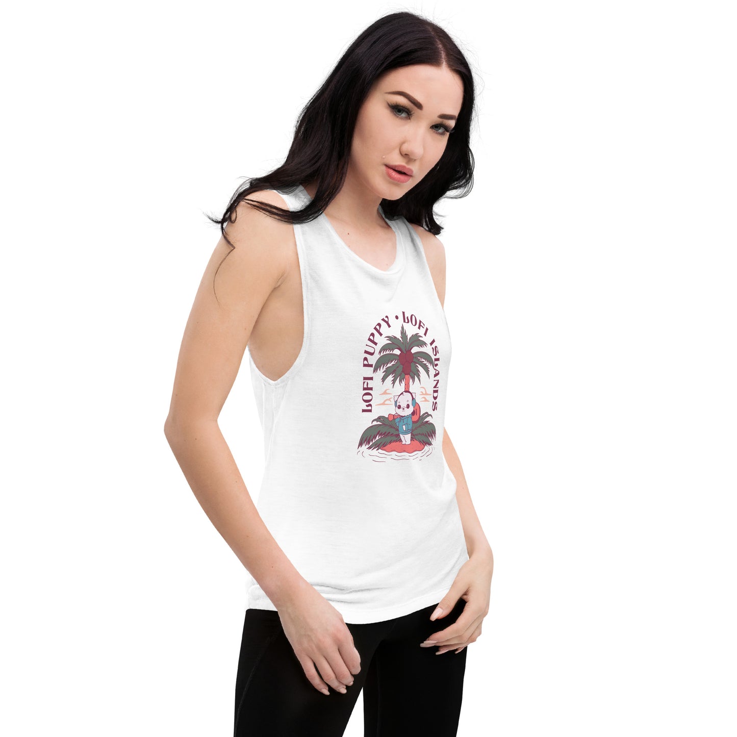 Lo-Fi Islands Puppy Ladies’ Muscle Tank