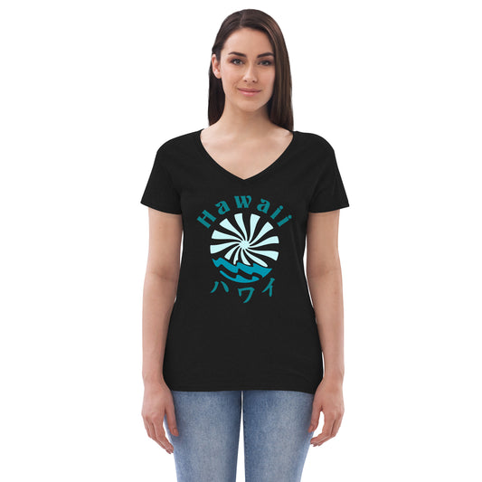 Hawaii Lo-Fi Islands Women’s Recycled V-Neck T-Shirt