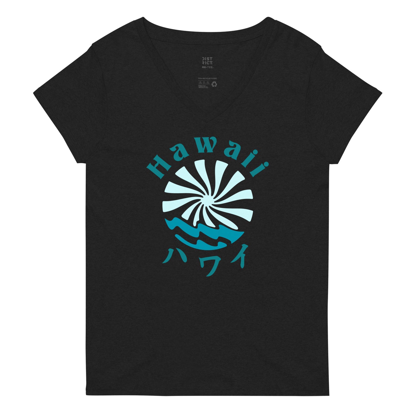 Hawaii Lo-Fi Islands Women’s Recycled V-Neck T-Shirt