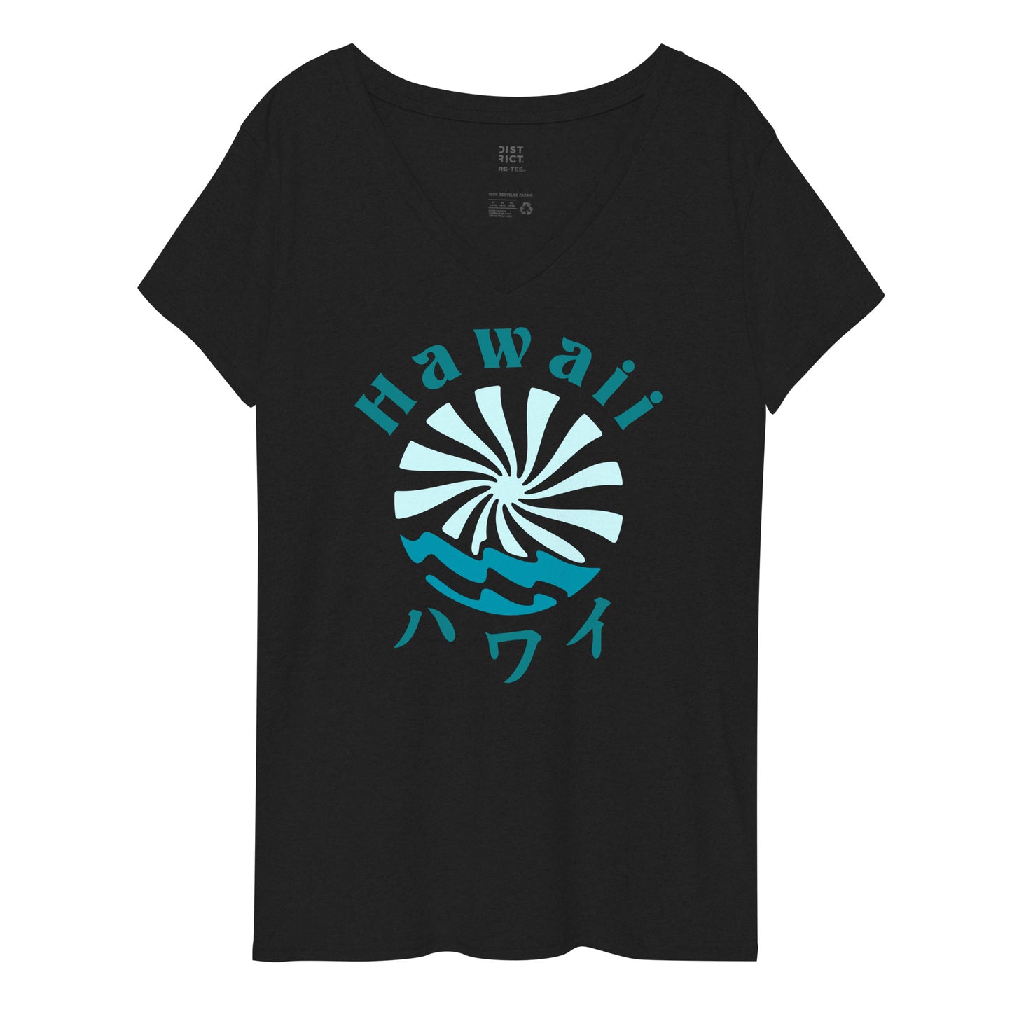 Hawaii Lo-Fi Islands Women’s Recycled V-Neck T-Shirt