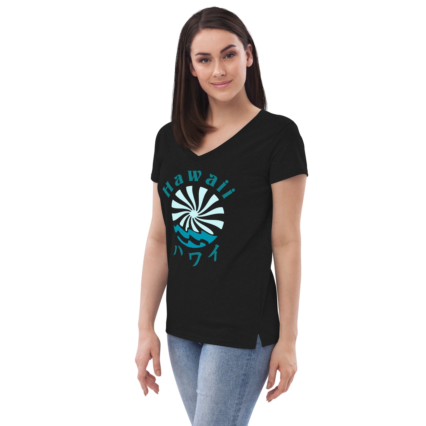 Hawaii Lo-Fi Islands Women’s Recycled V-Neck T-Shirt