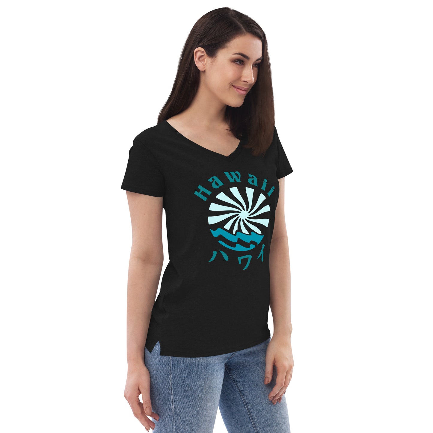 Hawaii Lo-Fi Islands Women’s Recycled V-Neck T-Shirt