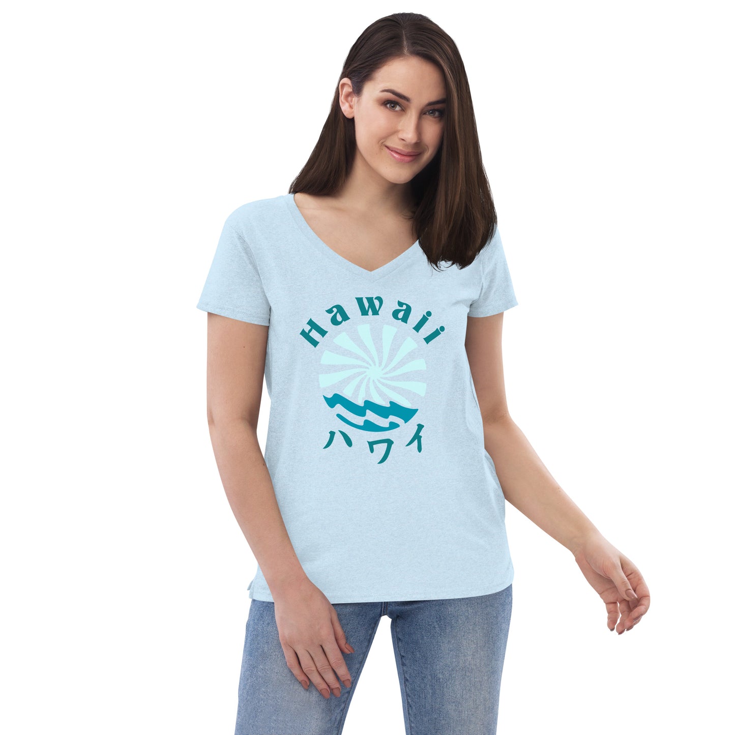 Hawaii Lo-Fi Islands Women’s Recycled V-Neck T-Shirt