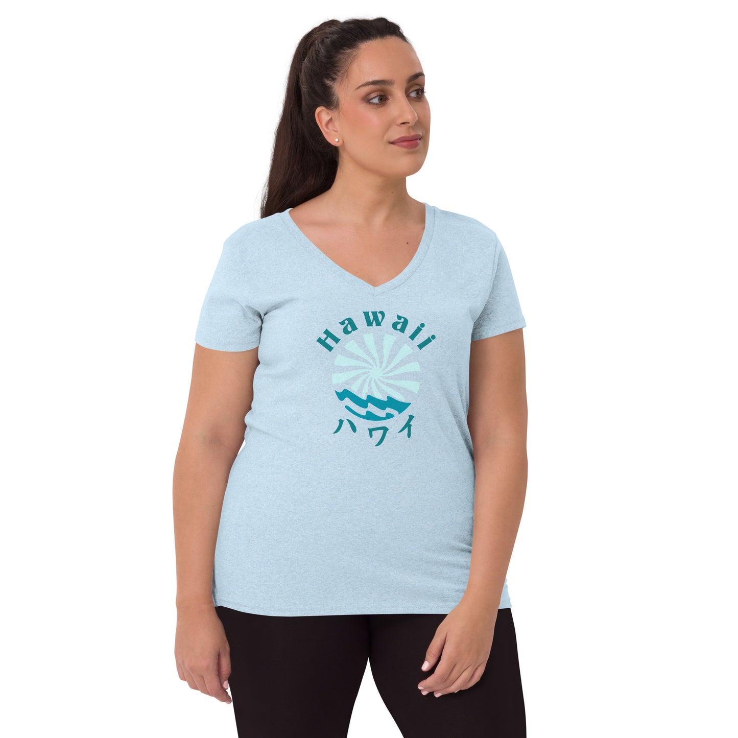 Hawaii Lo-Fi Islands Women’s Recycled V-Neck T-Shirt