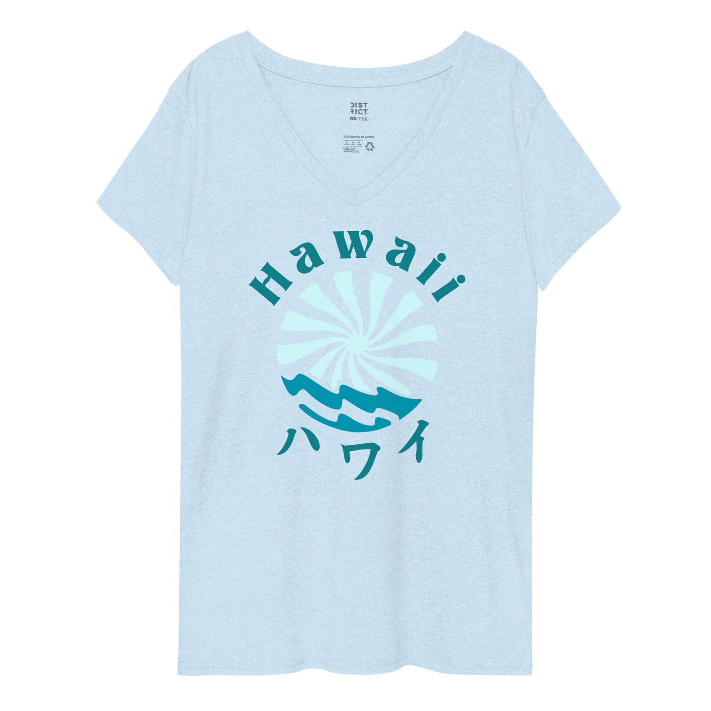 Hawaii Lo-Fi Islands Women’s Recycled V-Neck T-Shirt