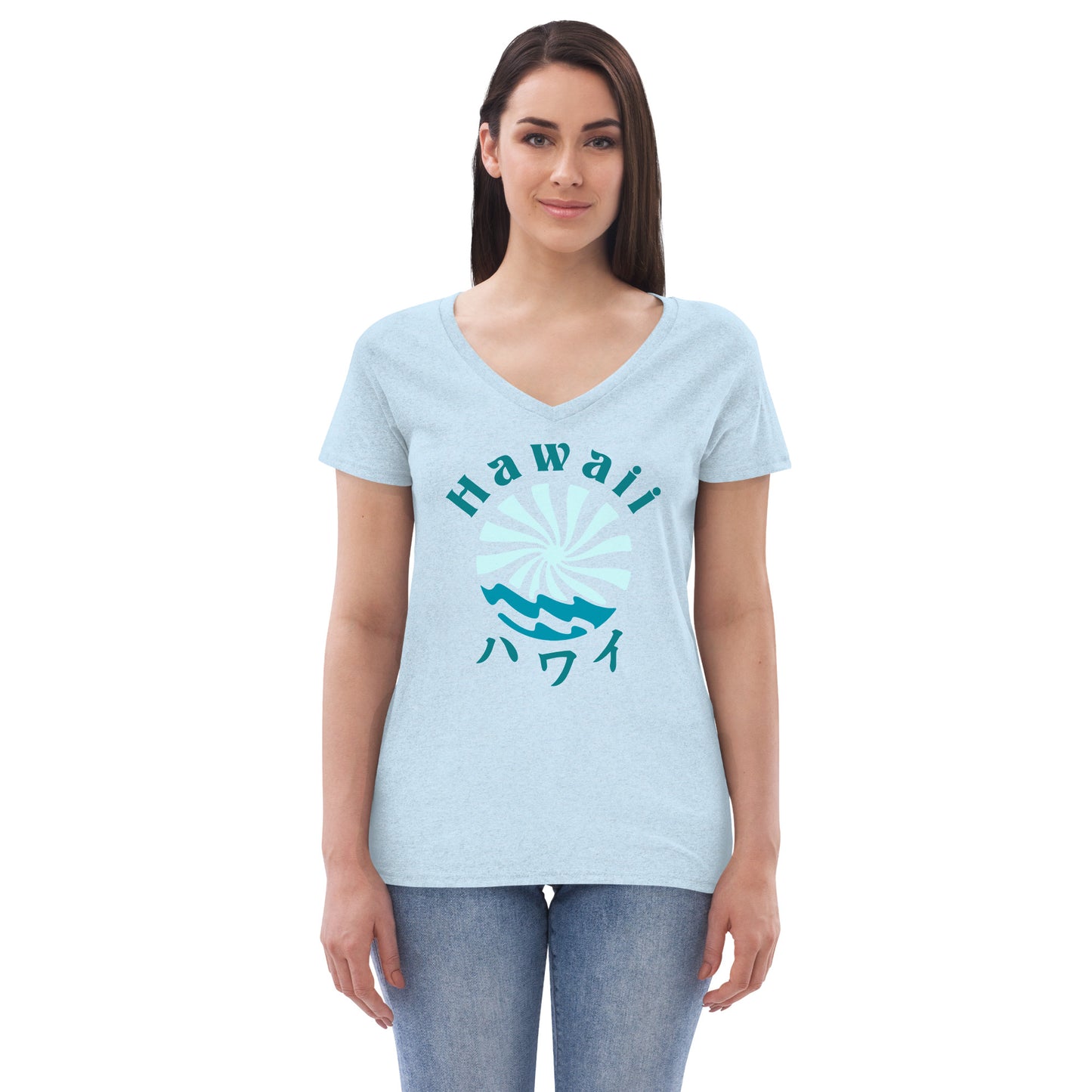 Hawaii Lo-Fi Islands Women’s Recycled V-Neck T-Shirt