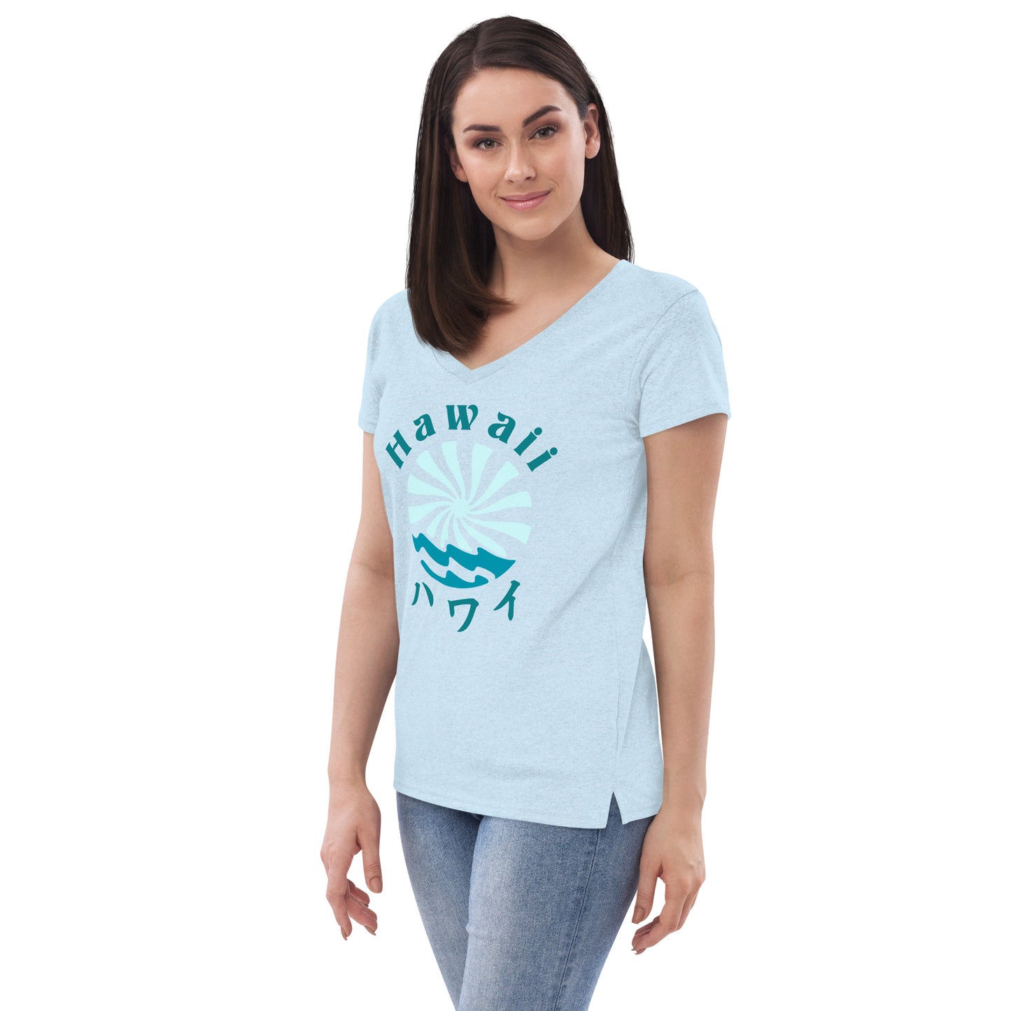 Hawaii Lo-Fi Islands Women’s Recycled V-Neck T-Shirt