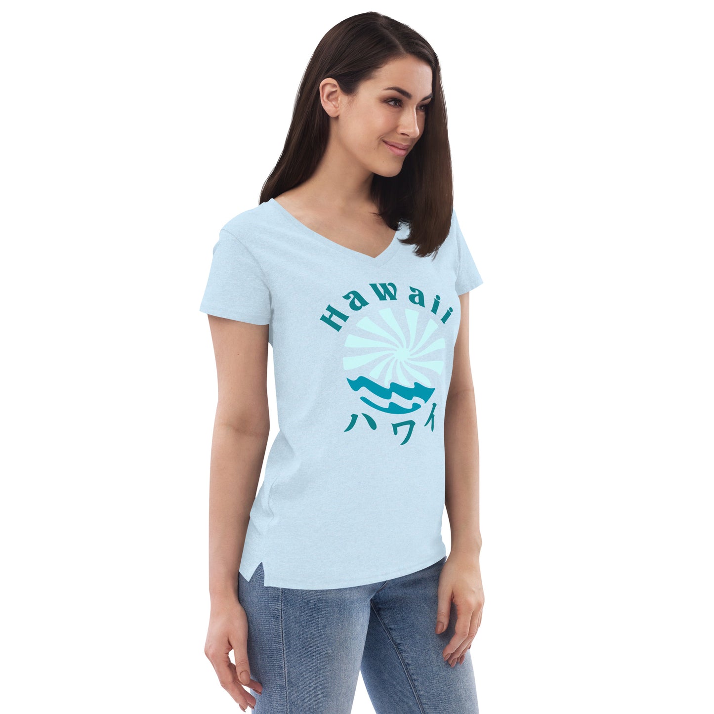 Hawaii Lo-Fi Islands Women’s Recycled V-Neck T-Shirt