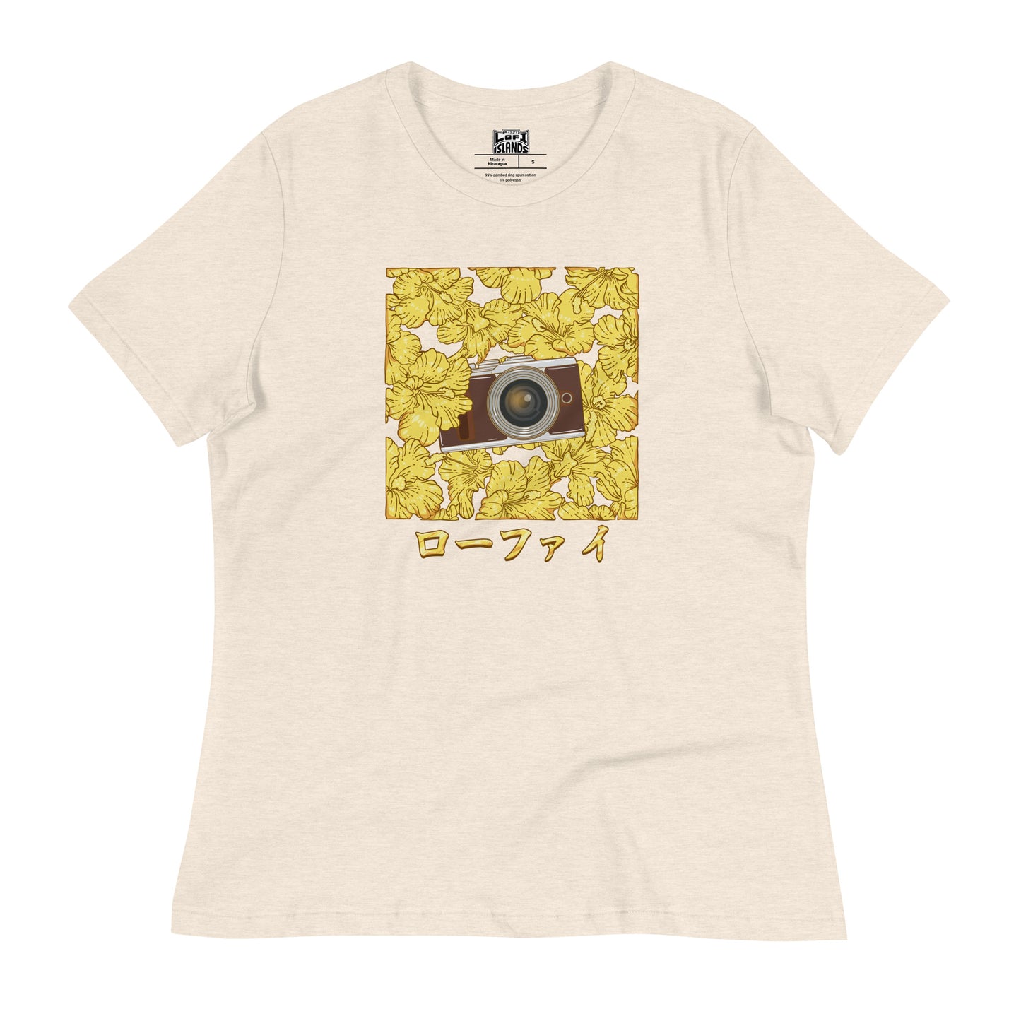 Gold Hibiscus Camera Women's Relaxed T-Shirt