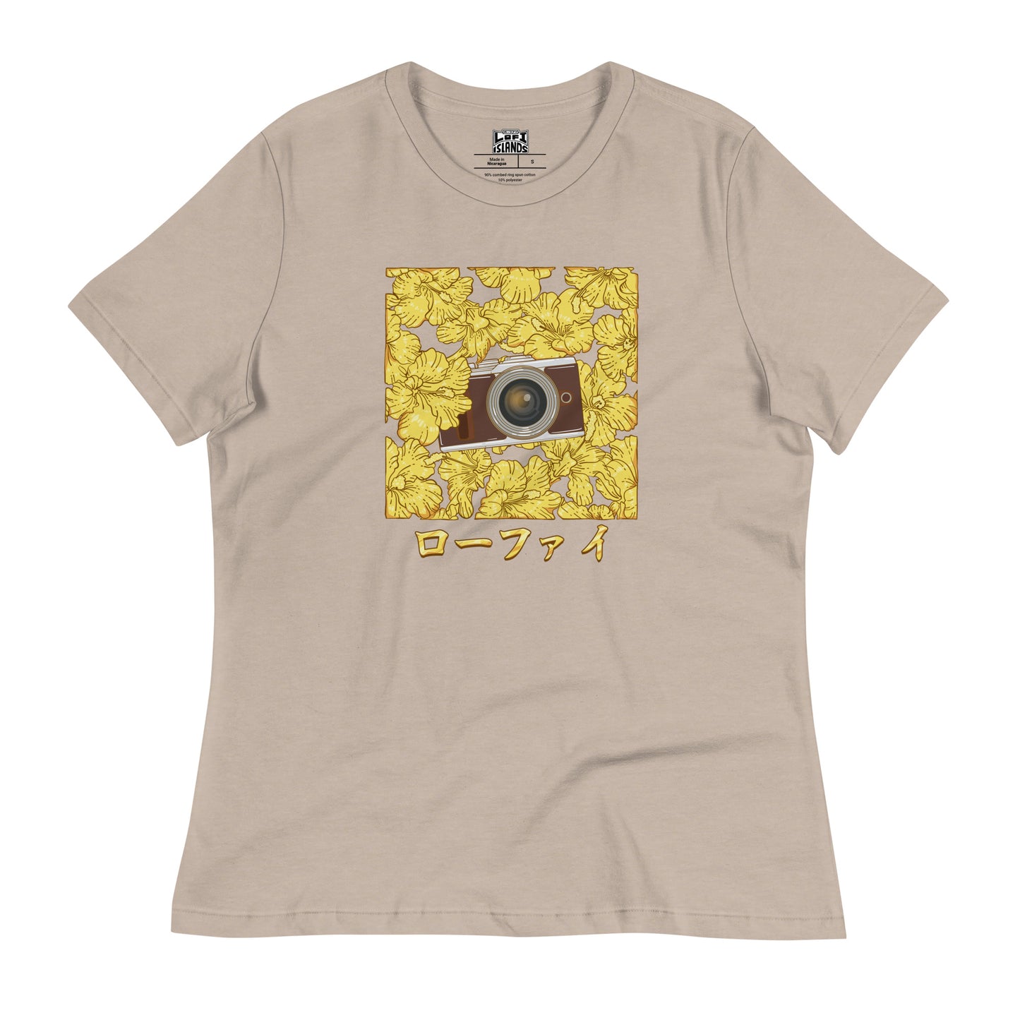 Gold Hibiscus Camera Women's Relaxed T-Shirt