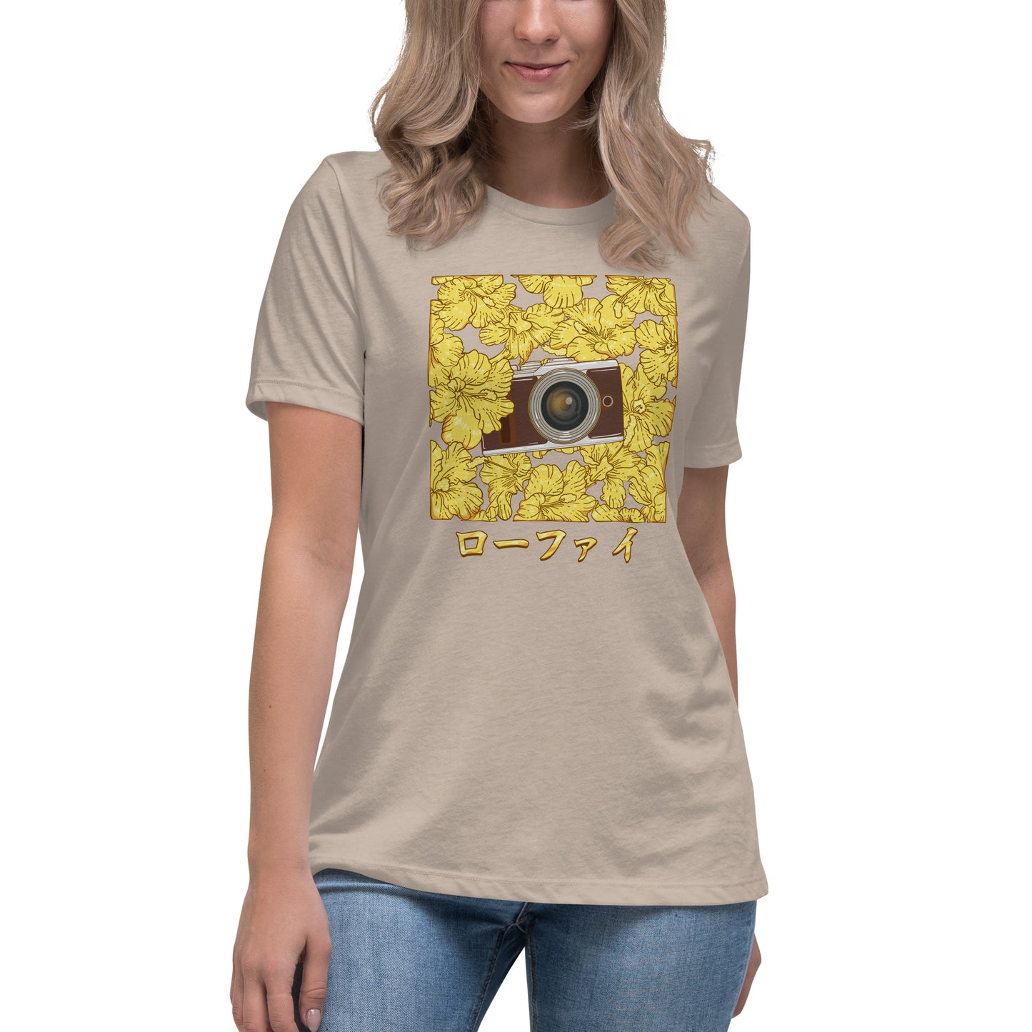 Gold Hibiscus Camera Women's Relaxed T-Shirt