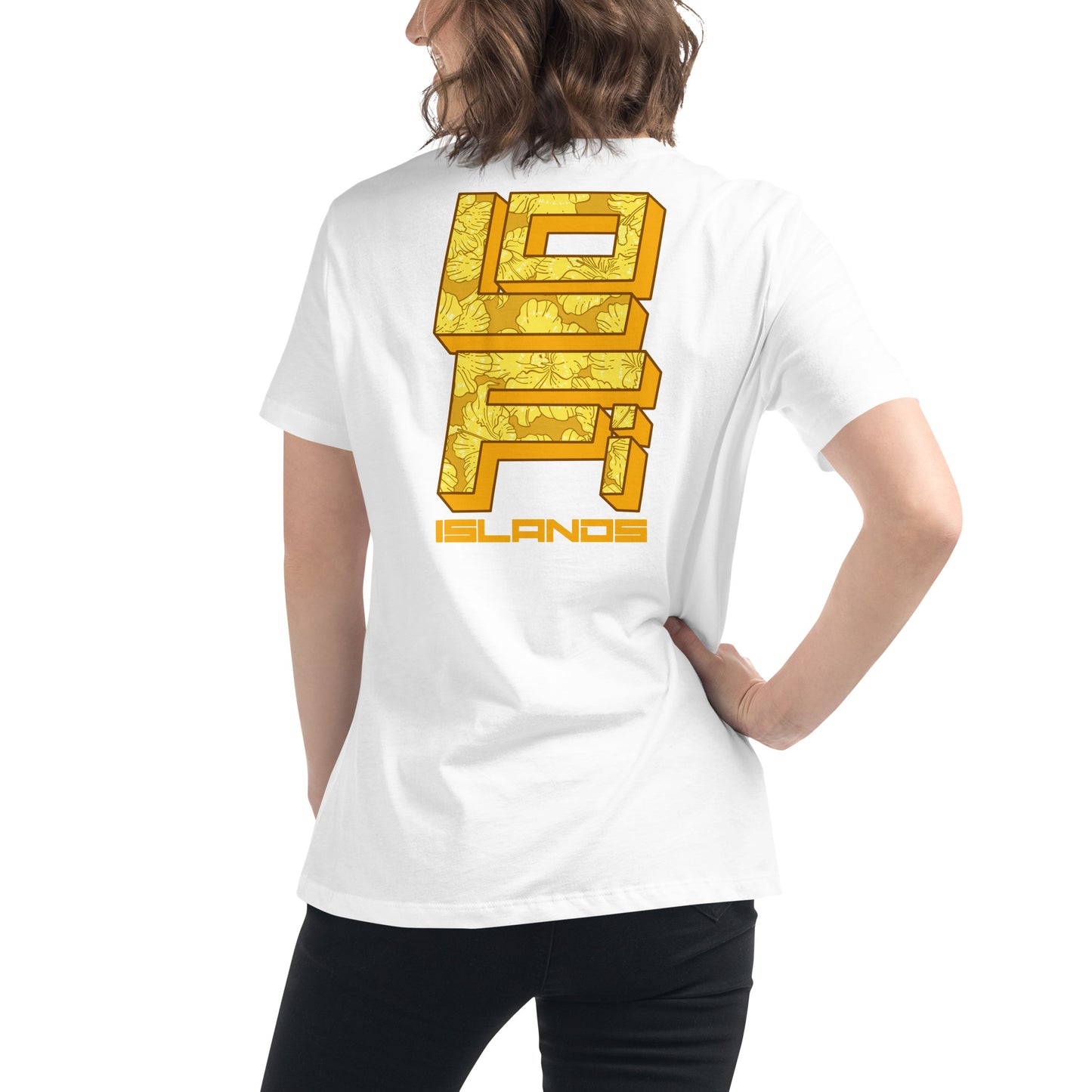 Gold Hibiscus Camera Women's Relaxed T-Shirt