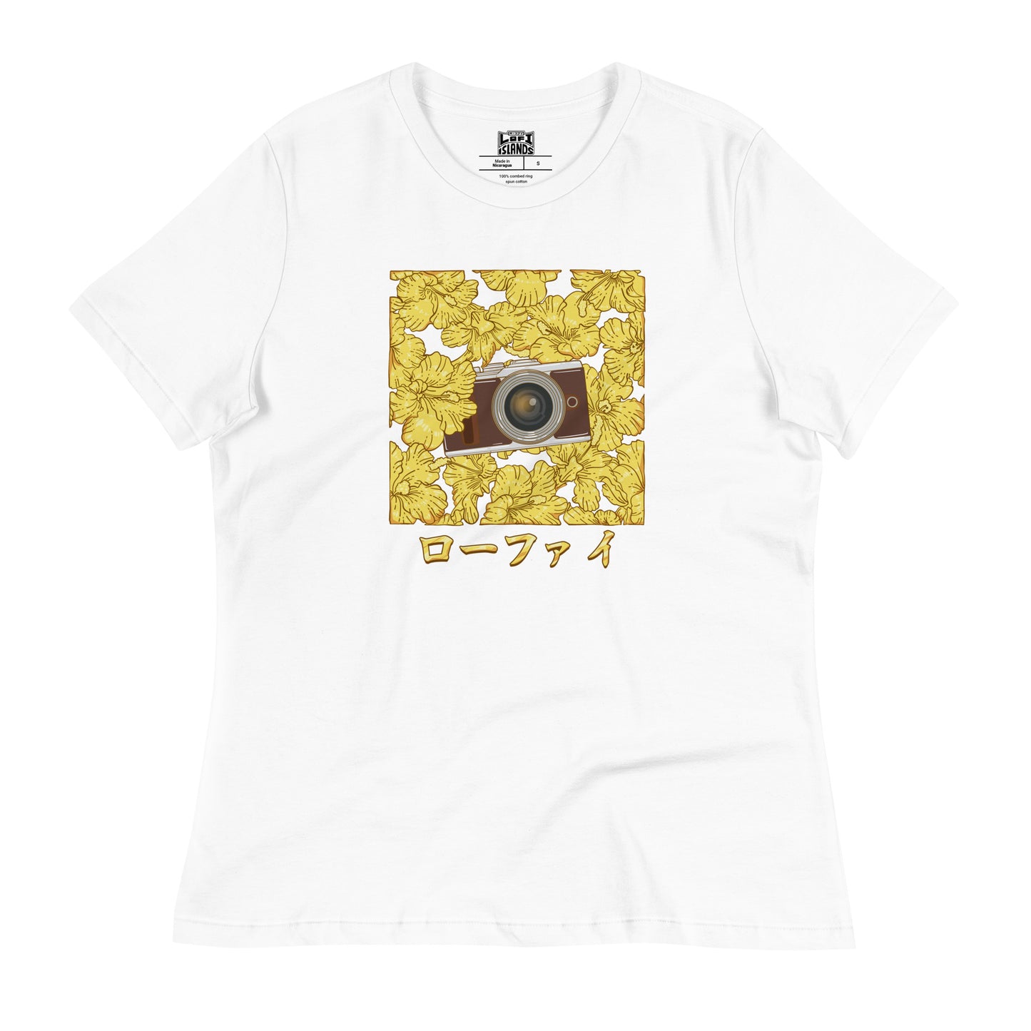 Gold Hibiscus Camera Women's Relaxed T-Shirt